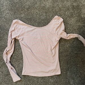 Falechay Pink Striped Long Sleeve Top